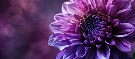 Flower with purple gradient and natural beauty. Copy space image. Place for adding text