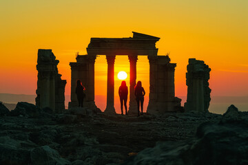 Sunset Gathering at the Ancient Temple