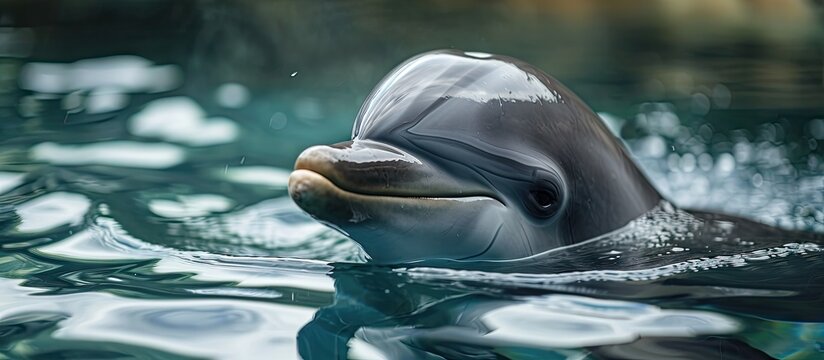 is this bottle nose dolphin really smiling. Copy space image. Place for adding text
