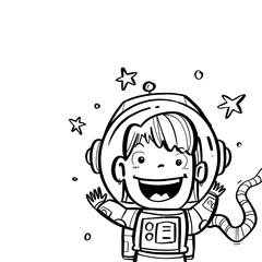 Cute astronaut doodle