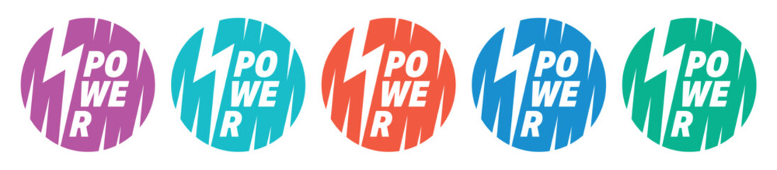 colorful lightning bolt and power concept