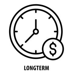 Longterm, icon, Longterm, Extended, Prolonged, Persistent, Enduring, Ongoing, Permanent, Sustained, Long lasting, Continuous