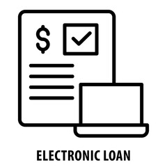 Electronic Loan, icon, Electronic Loan, Digital Credit, Technology Financing, Cyber Loan, Virtual Financing, Tech Credit, E finance, Electronical Lending, Digital Money Loan, Cyber Financing