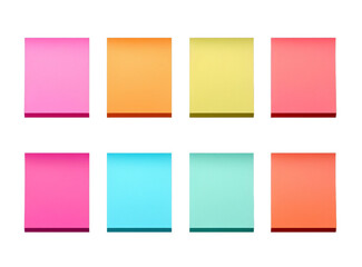 Fototapeta premium set of colorful sticky notes paper isolated on transparent background