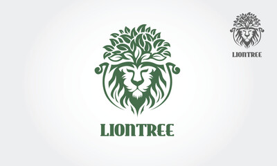Obraz premium Lion Tree Vector Logo Template. This logo design for all creative business.