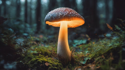 Scenery magical fantasy fairytale glow mushroom