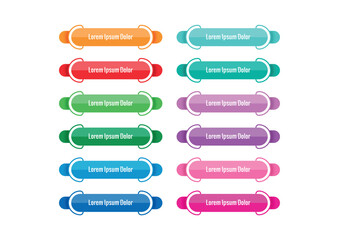 Obraz premium colorful banner template. twelve steps banner set. colored buttons