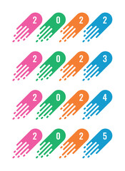 colorful and fast 2022, 2023, 2024, 2025 logos