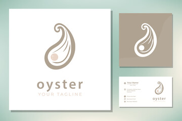 Beauty Luxury Elegant Pearl Seashell Oyster Scallop Shell Cockle Clam Mussel logo design