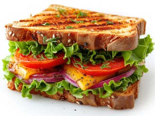 sandwich closeup realistic illustration