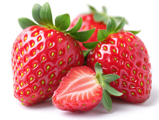strawberry closeup, realistic illustration