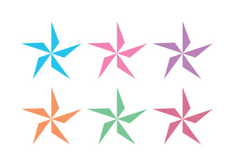 Obraz premium colored propellers. colorful vector stars. star symbol