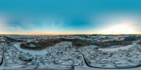 Nowy Sącz, falkowa, Zima, panorama 360