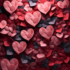 Valentine's day background with colorful hearts.  illustration.