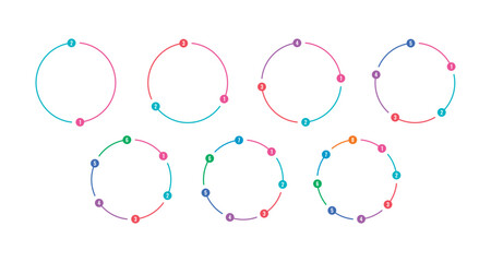 colored circles and spinning numbers. numbers around the two-step-eight-step circle