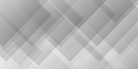 Modern Abstract white and gray background design with layers of textured white transparent material in triangle and squares shapes. White color technology concept geometric line vector background.