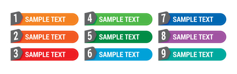 colored banner with nine pieces vector