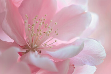 Fototapeta na wymiar Petal Whispers, Close-Up of Tender Spring Blossoms