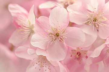 Fototapeta na wymiar Petal Whispers, Close-Up of Tender Spring Blossoms