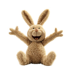 Obraz premium Rabbit doll cutout clipart.Bunny easter day,kid toy isolated on white and transparent background