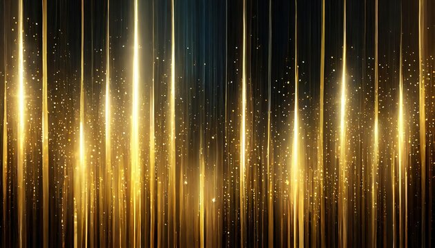 Abstract gold line glow background with stars.