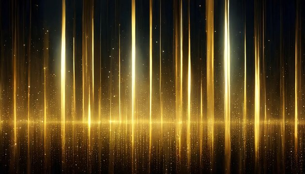 Abstract gold line glow background with stars.