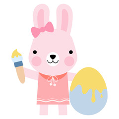 Easter bunny rabbits and Easter eggs, Welcome spring season, 