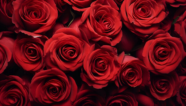 Red roses for valentine's day. love and romance concept
