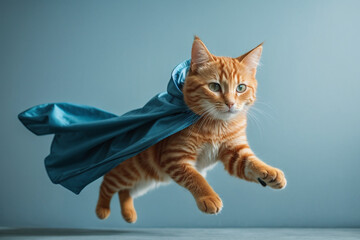 super hero cat flying