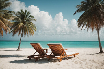 beach with palm trees