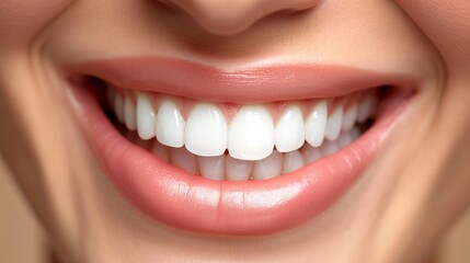 Bright and healthy smile, showcasing well-maintained teeth and gum