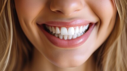 Obraz premium Bright and healthy smile, showcasing well-maintained teeth and gum