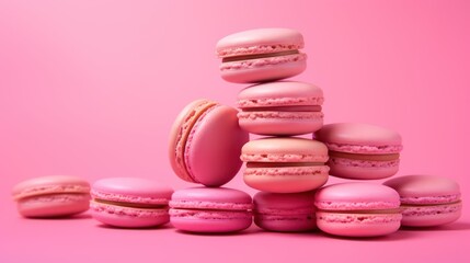 macaroons on a pink background