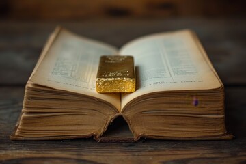 Obraz premium shows an open book with a gold
