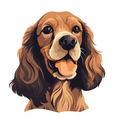 Cocker_Spaniel_dog in flat design style on white background