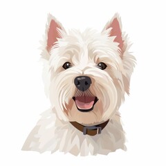 West_Highland_White_Terrier_dog in flat design style on white background