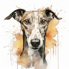 Greyhound_dog in grunge style on white background