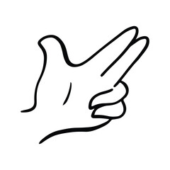Children's hand gestures in doodle style isolated. Hand drawn human hands expressing various signs and symbols with fingers 