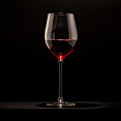 A glass of wine on a black background created with Generative Ai