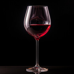 A glass of wine on a black background created with Generative Ai