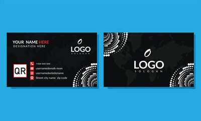 Vector Modern Business Card Design, Personal, Professional, Visiting  cover template. attractive Black, white nature environment design In Illustrator. With  World map © MD SHAHIN MIAH