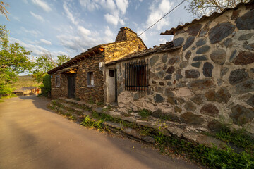 Fototapeta na wymiar Typical rural house in Campillo de Ranas. Guadalajara. Spain. Europe.