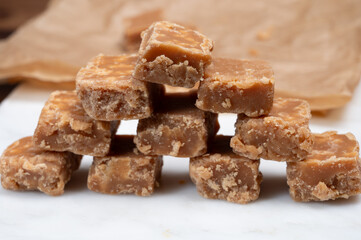 American sweets, homemade butter fudges, confection made by mixing sugar, butter and milk