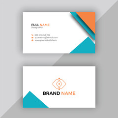 Fototapeta premium Free vector blue and elegant corporate business card.