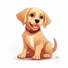 Labrador_Retriever_dog in kawaii style on white background