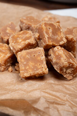 American sweets, homemade butter fudges, confection made by mixing sugar, butter and milk