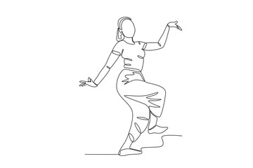 Fototapeta na wymiar A woman dancing alone
