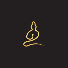 Gold color Buddha logo design, suitable for spiritual business. Gautama Buddha was an ascetic and spiritual teacher from South Asia