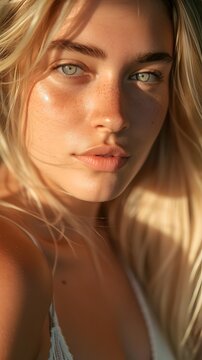Portrait Photo of a beautiful blonde woman