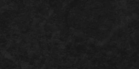Foto op Plexiglas Dark black stone wall grunge backdrop texture background. monochrome slate grunge concrete wall black backdrop vintage marbled textured border background. © armans